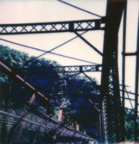 Polaroid photo taken of bridge